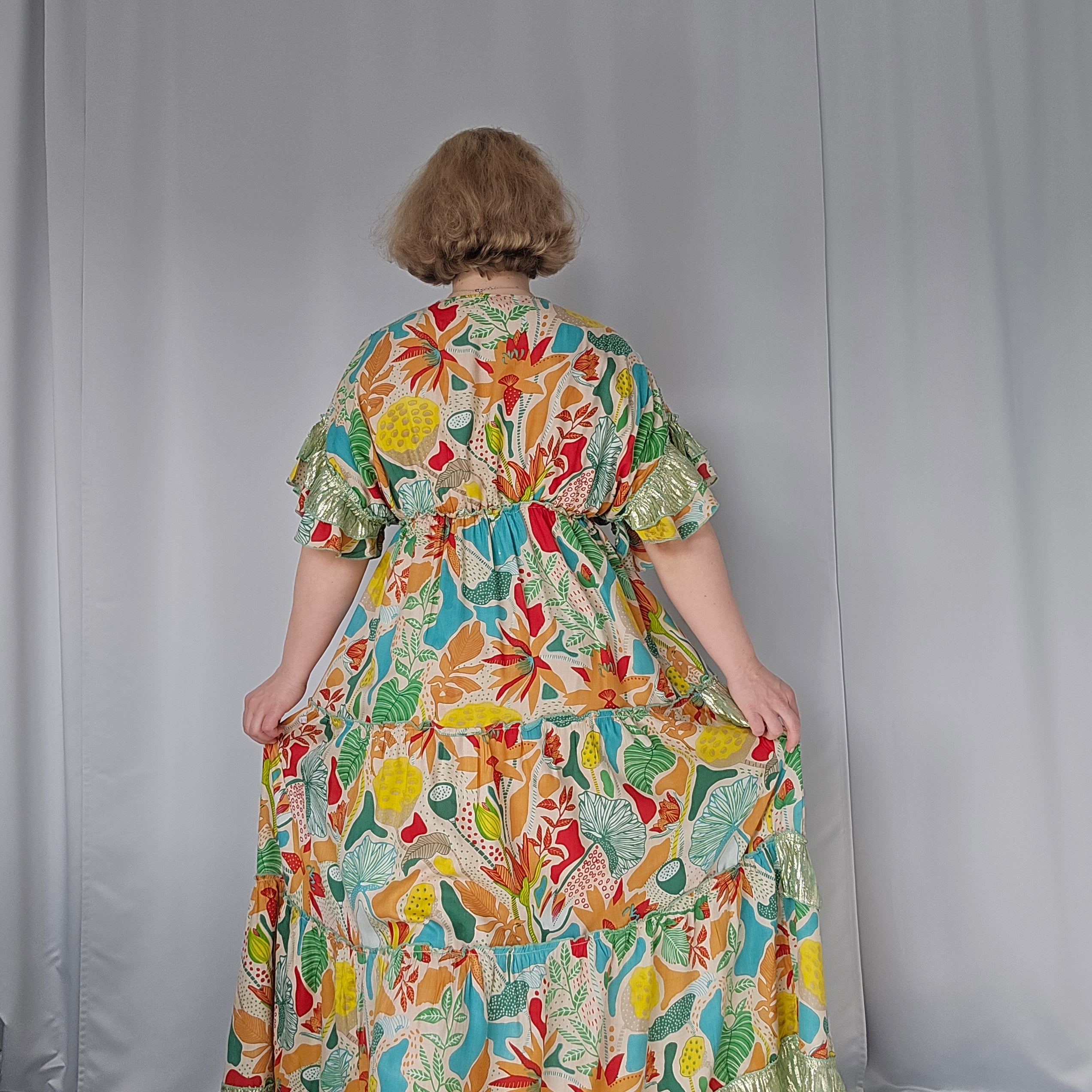 Boho Maxikleid mit aufwendiger Stickerei – 100 % Baumwolle